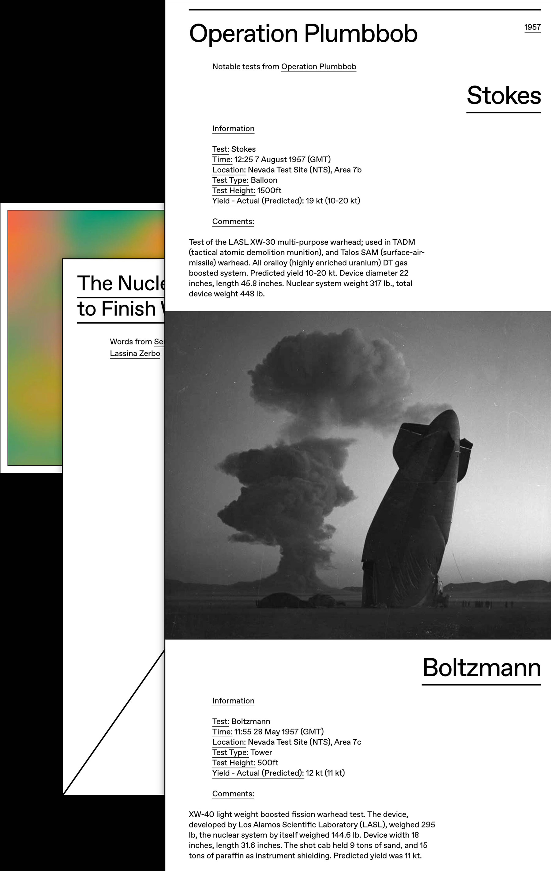 Nuclear Tests website. Homepage. Luke Hoban