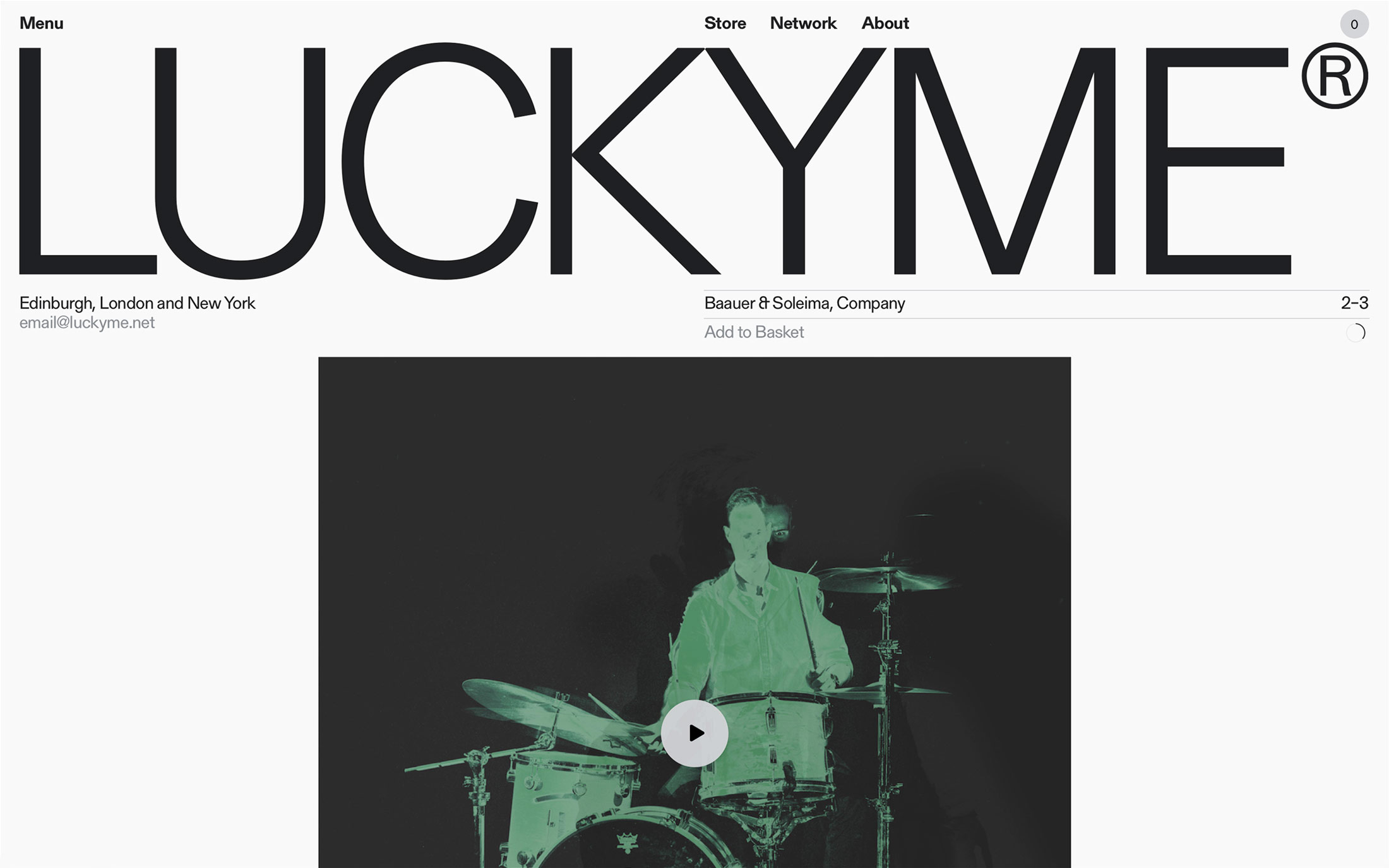 LuckyMe website. Homepage. Luke Hoban