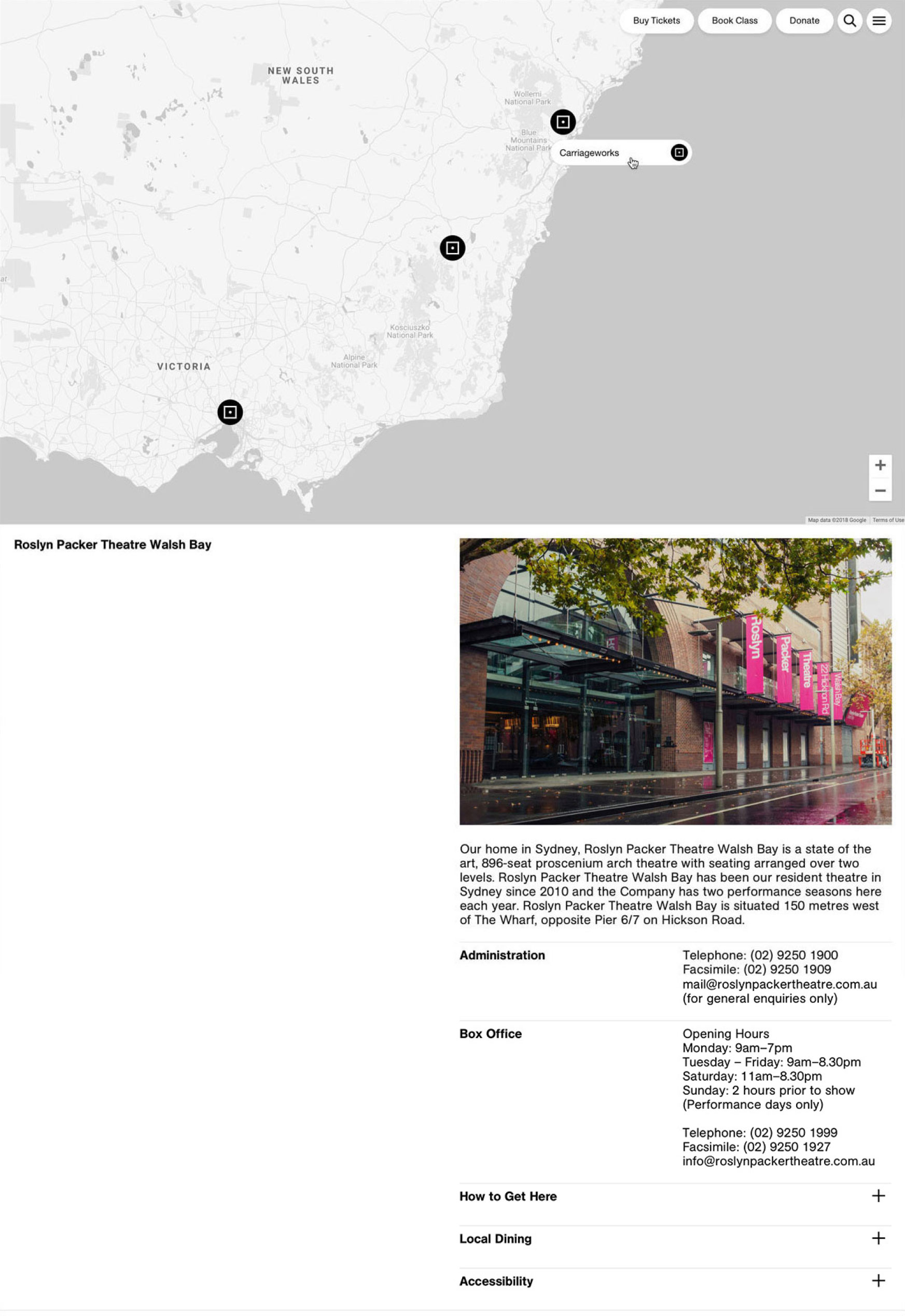 Sydney Dance Company website. Location page. Luke Hoban