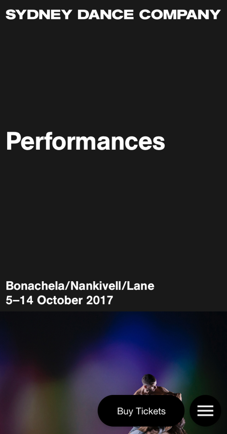 Sydney Dance Company website. Performances page. Luke Hoban