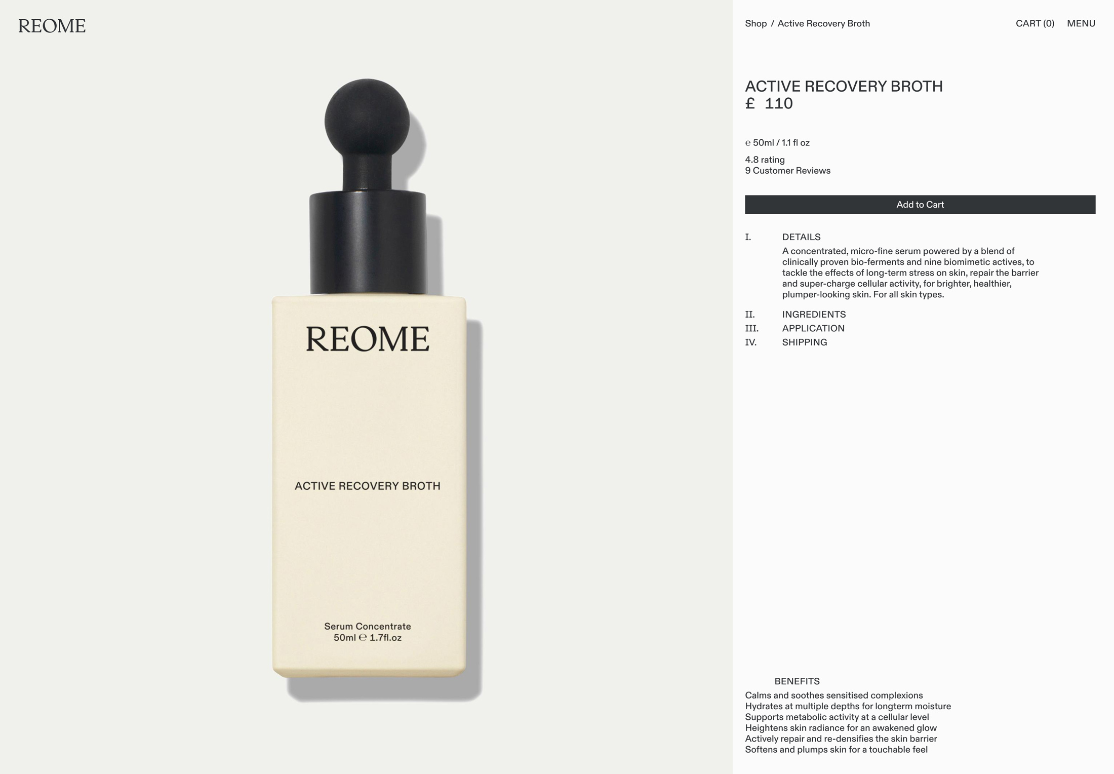 Reome website. Product page. Luke Hoban