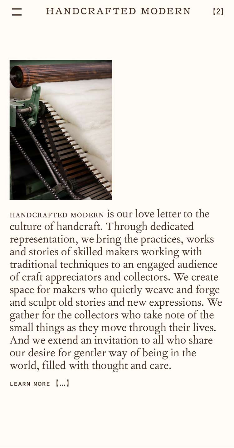 Handcrafted Modern website. Homepage. Luke Hoban